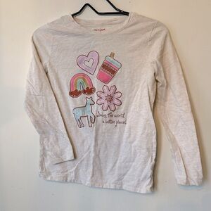 Cat and Jack girls graphic holiday long sleeve top.  Size L​